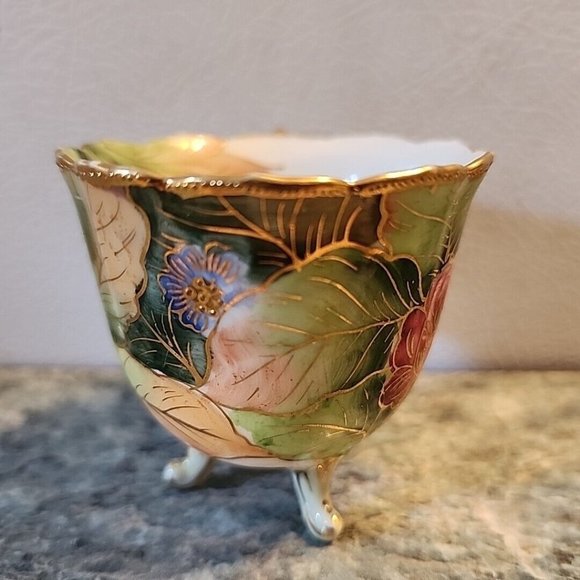 Chubu China Tea Cup Occupied Japan Gold Trim Footed Rose Floral Demitasse - Picture 6 of 9